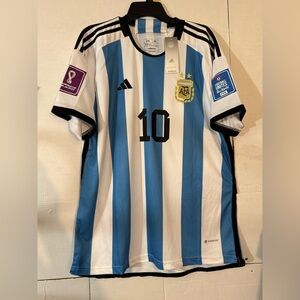 2022 World Cup Qatar Adidas Argentina Lionel Messi #l0 Jersey Size 2XL NWT🔥